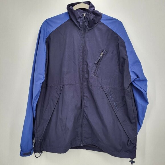 Polo Sport Ralph Lauren Windbreaker Jacket‎ Men's Medium Blue Navy Vintage - Picture 1 of 11